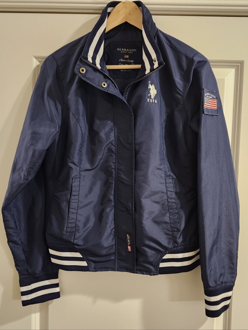 U.S. Polo Assn. Navy Bomber Windbreaker Jacket Women’s Medium